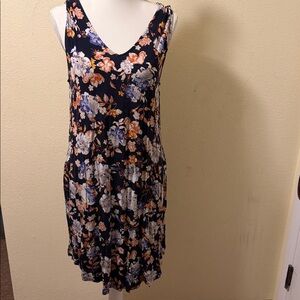 Maurices Blue and Cream flowered midi dress